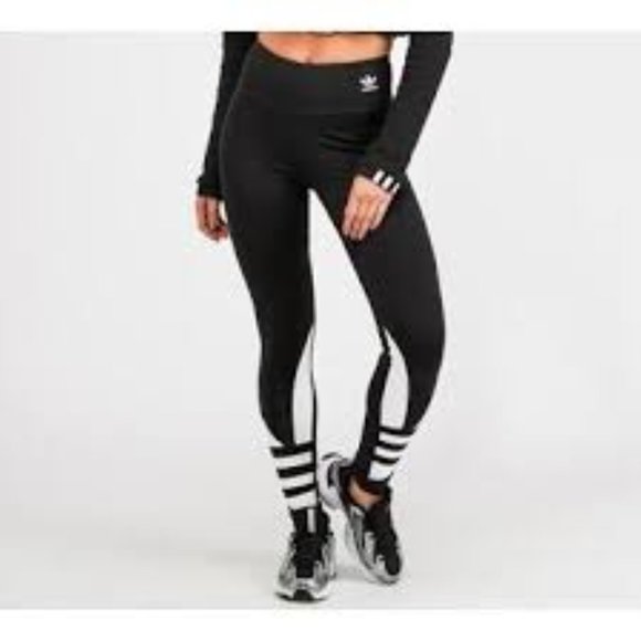 New adidas originals leggings black large logo - Picture 6 of 7